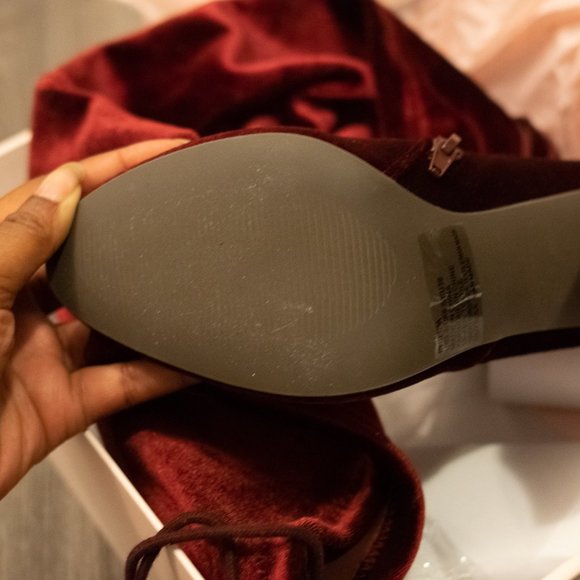 NEW BURGUNDY HIGH KNEES BOOTS - Picture 4 of 4